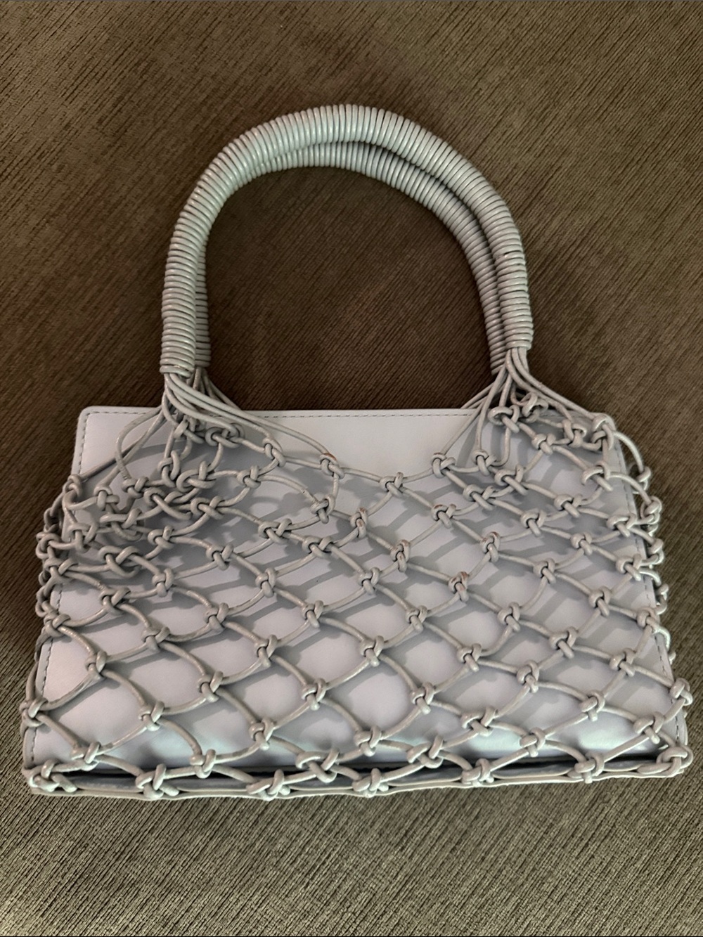 J. Crew Ivory Woven Net Top-Handle Shoulder Bag